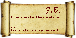 Frankovits Barnabás névjegykártya