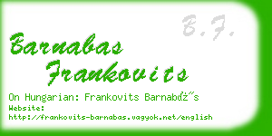 barnabas frankovits business card